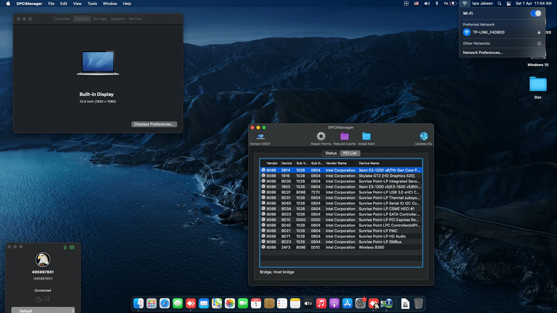 Dell Inspiron 13 5379 [KabyLake R   Intel HD 620 + I2C]   OpenCore 2